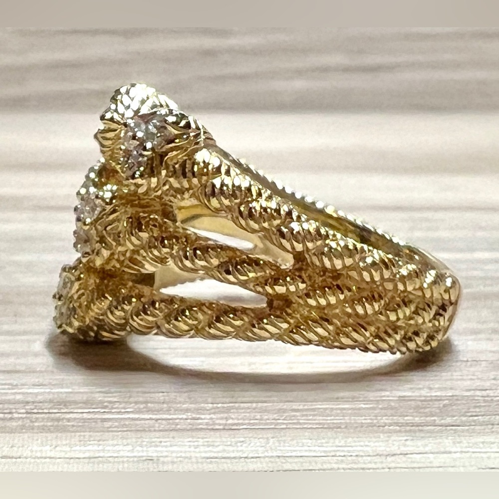 Judith Ripka Sterling Silver & 14K Gold Clad Diamonique Hearts Ring, Size 7, 9g - Picture 3 of 11